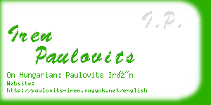 iren paulovits business card